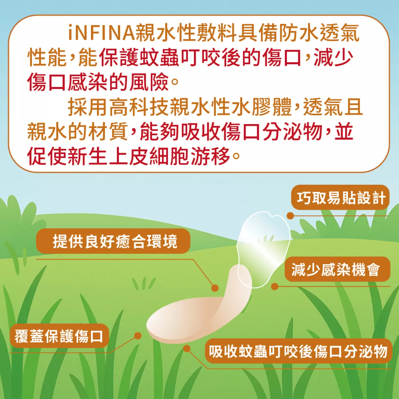 親水性敷料 蚊蟲叮咬傷口貼片(滅菌)