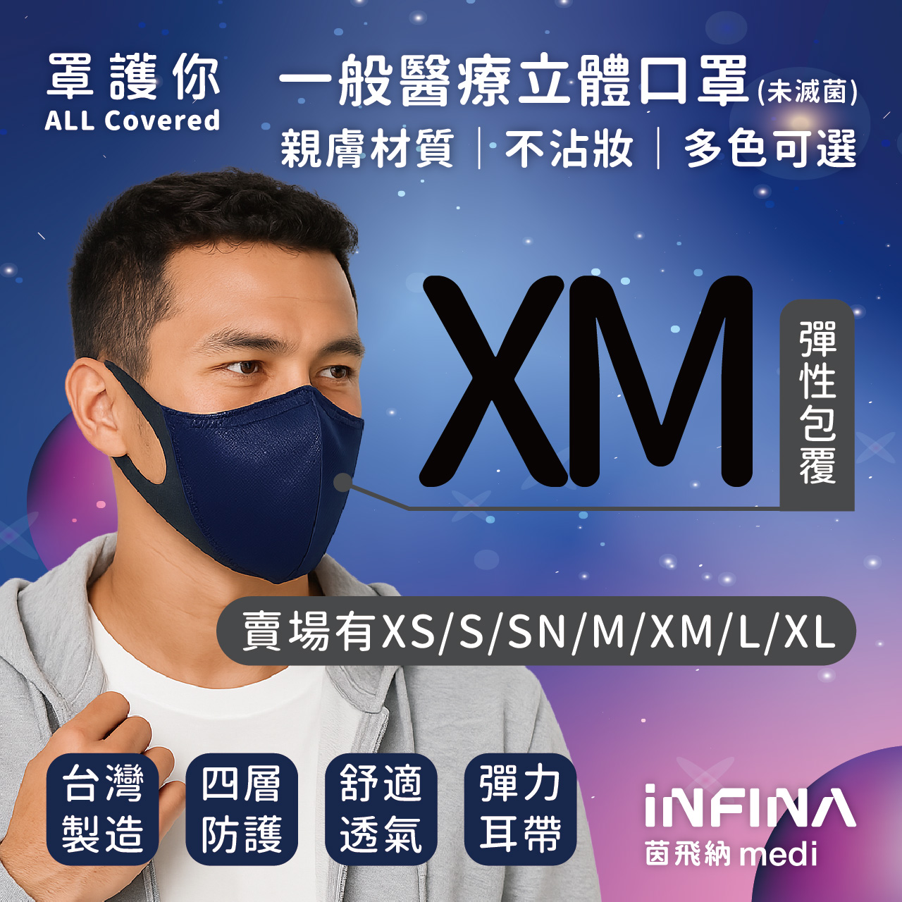 醫療立體口罩 尺寸 XM