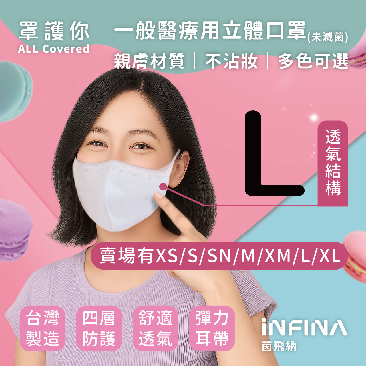 醫療立體口罩 尺寸 L